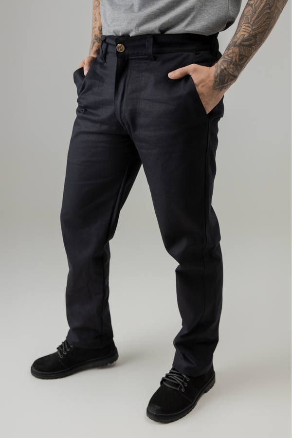 Calça de Brim Meio Elástico